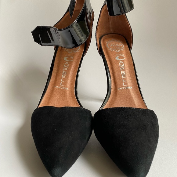 NWOT Jeffrey Campbell Black Suede & Leather Solitaire Heels - Size 8 - Picture 3 of 11